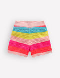 Knitted Shorts-Neon Multi Stripe