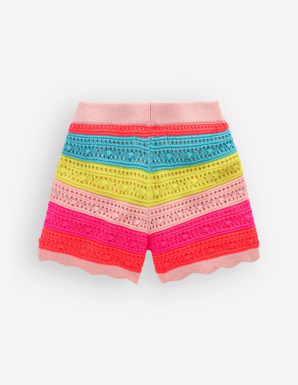 Knitted Shorts-Neon Multi Stripe