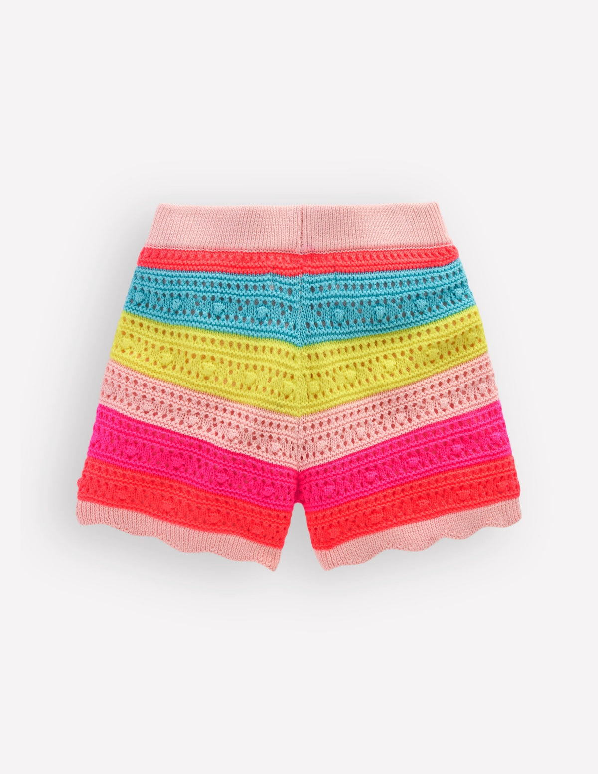 Knitted Shorts-Neon Multi Stripe