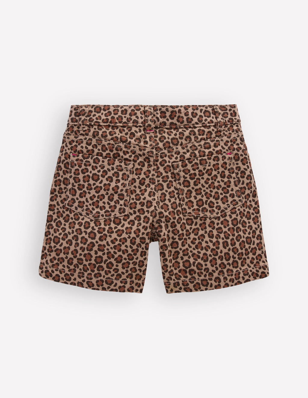 Denim Shorts-Leopard