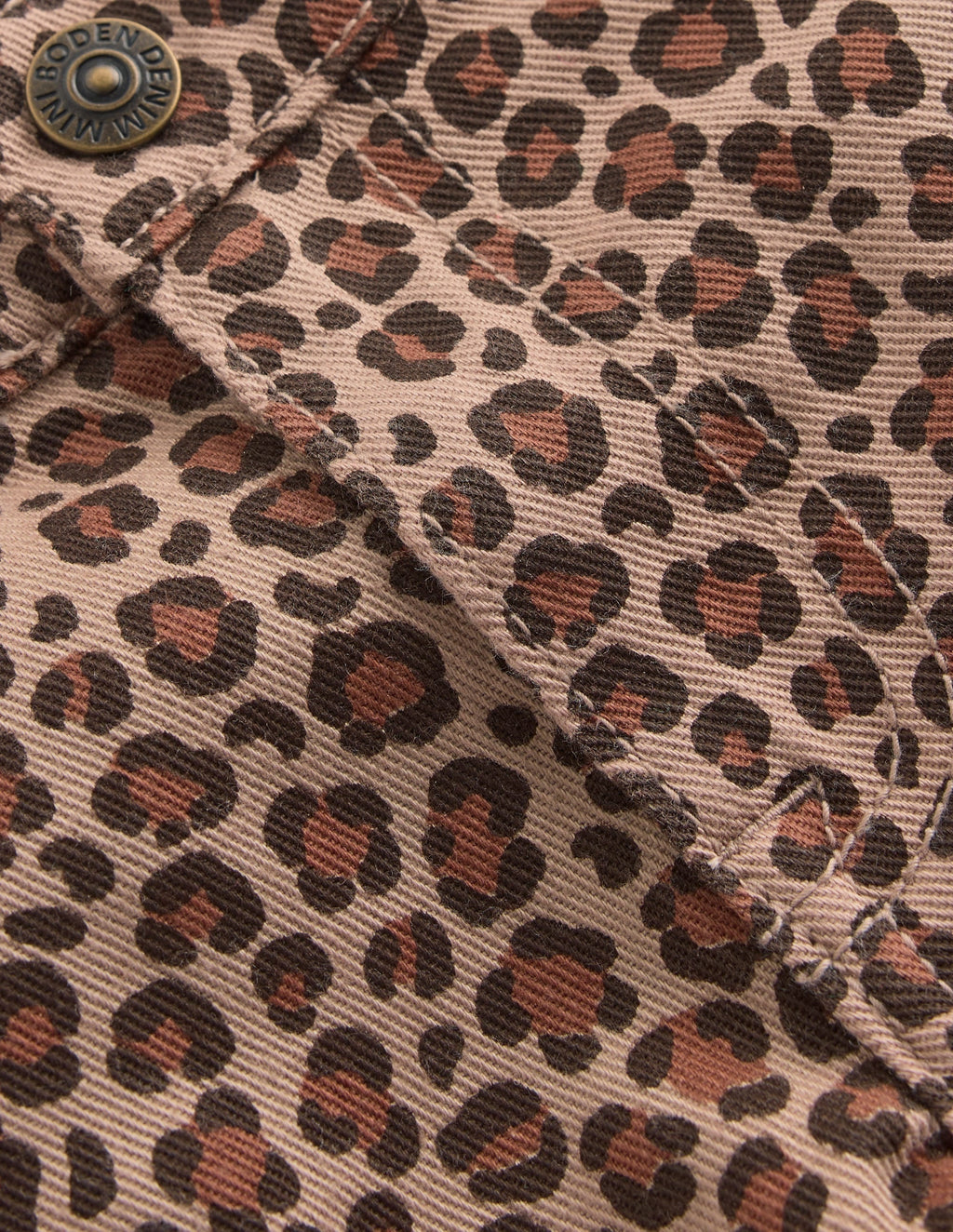 Denim Shorts-Leopard