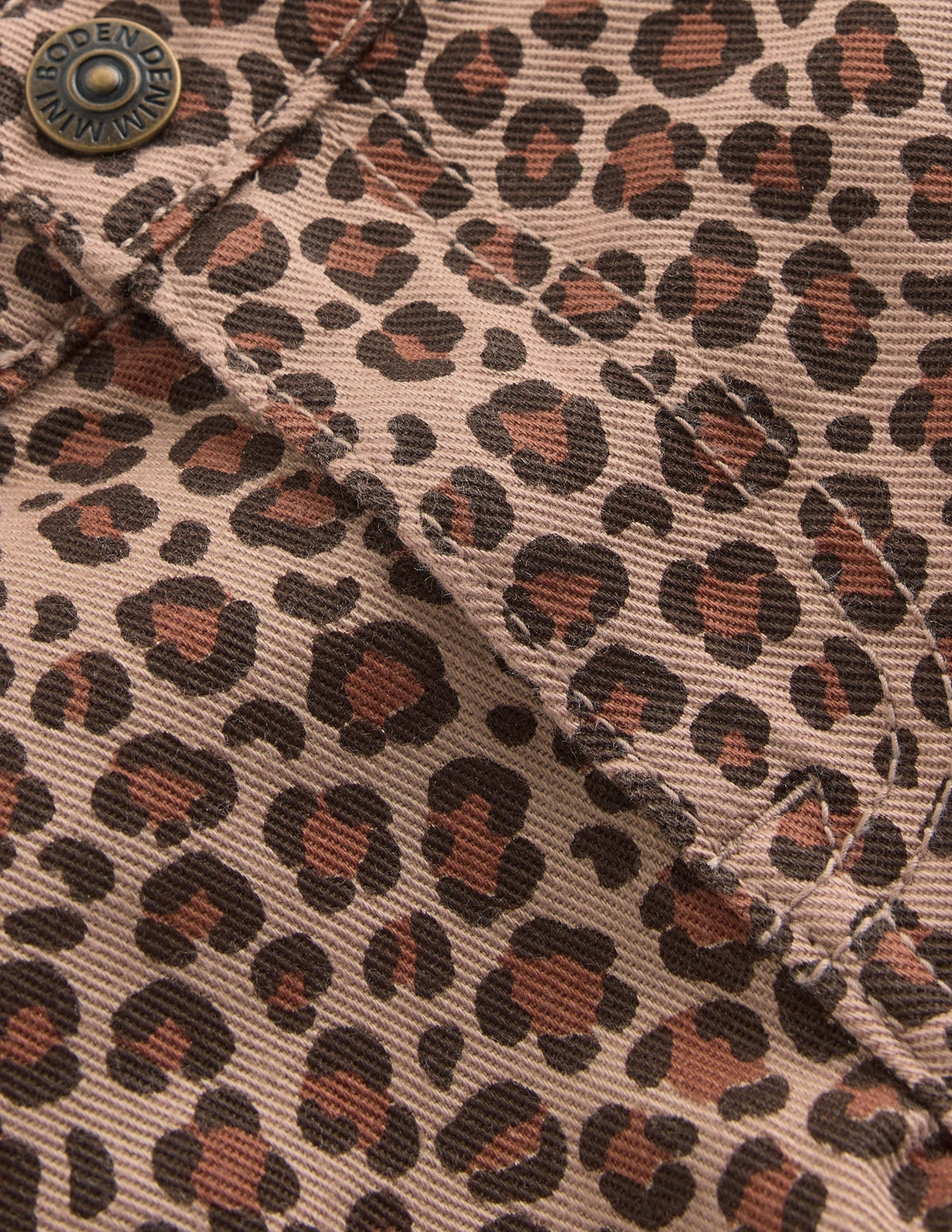Denim Shorts-Leopard