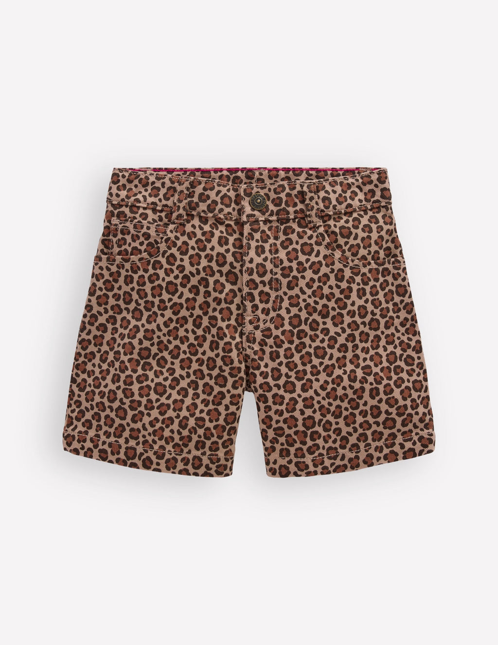 Denim Shorts-Leopard