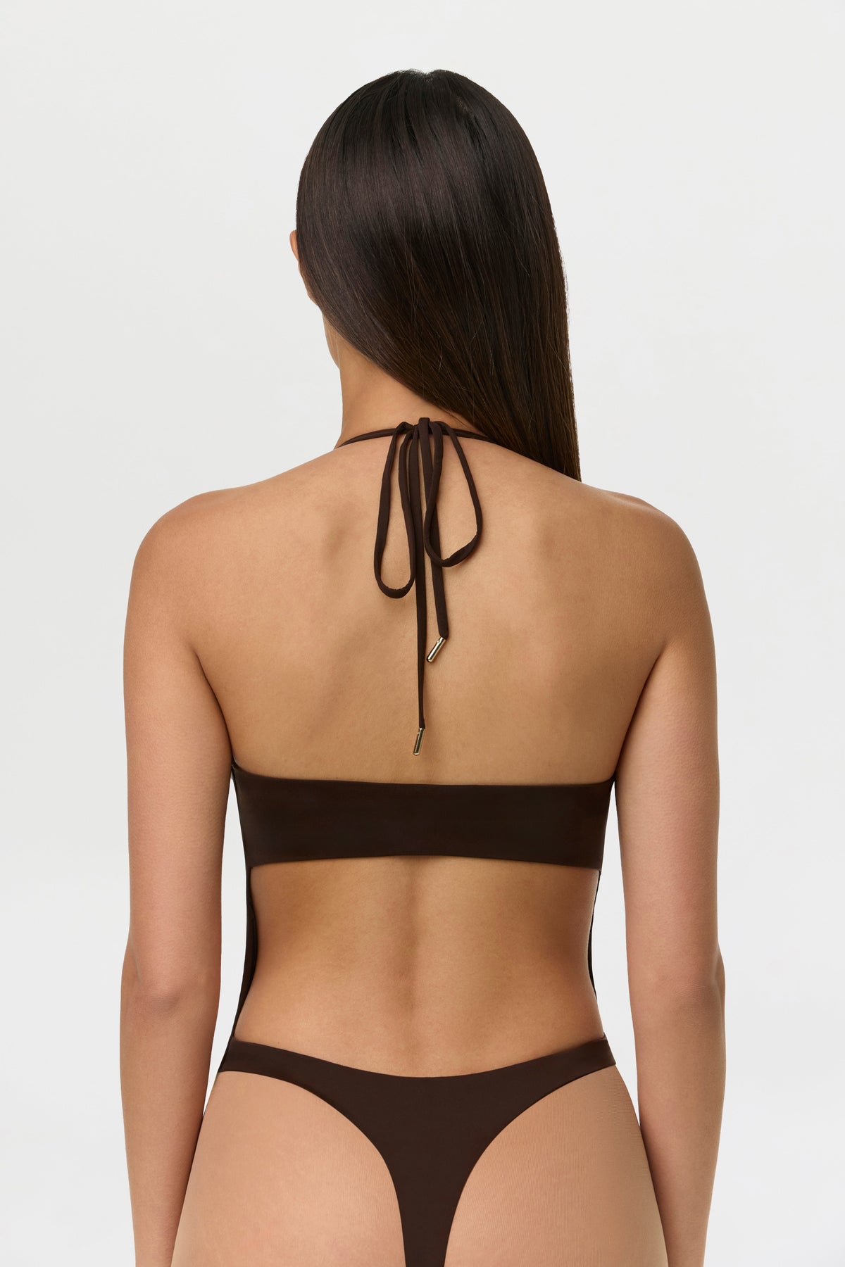 Naked Stone Plunge Halter Bodysuit