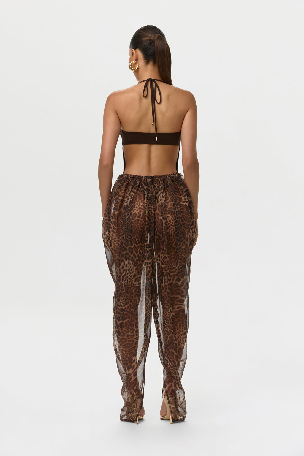Naked Stone Plunge Halter Bodysuit