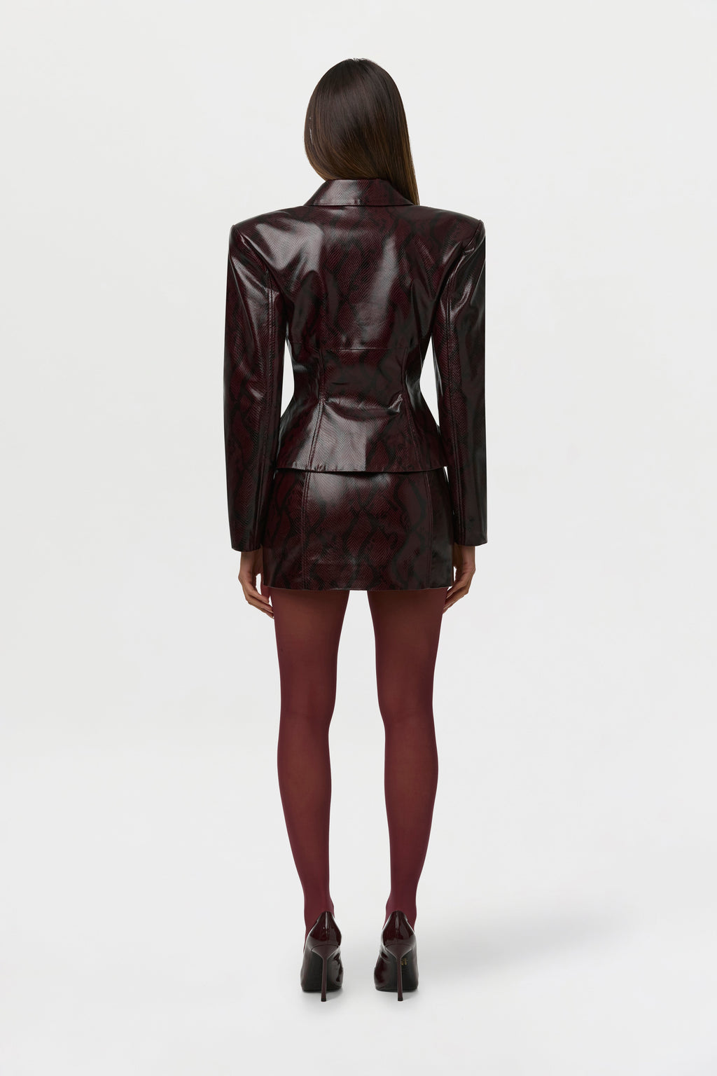 Vegan Leather Snakeskin Corset Blazer