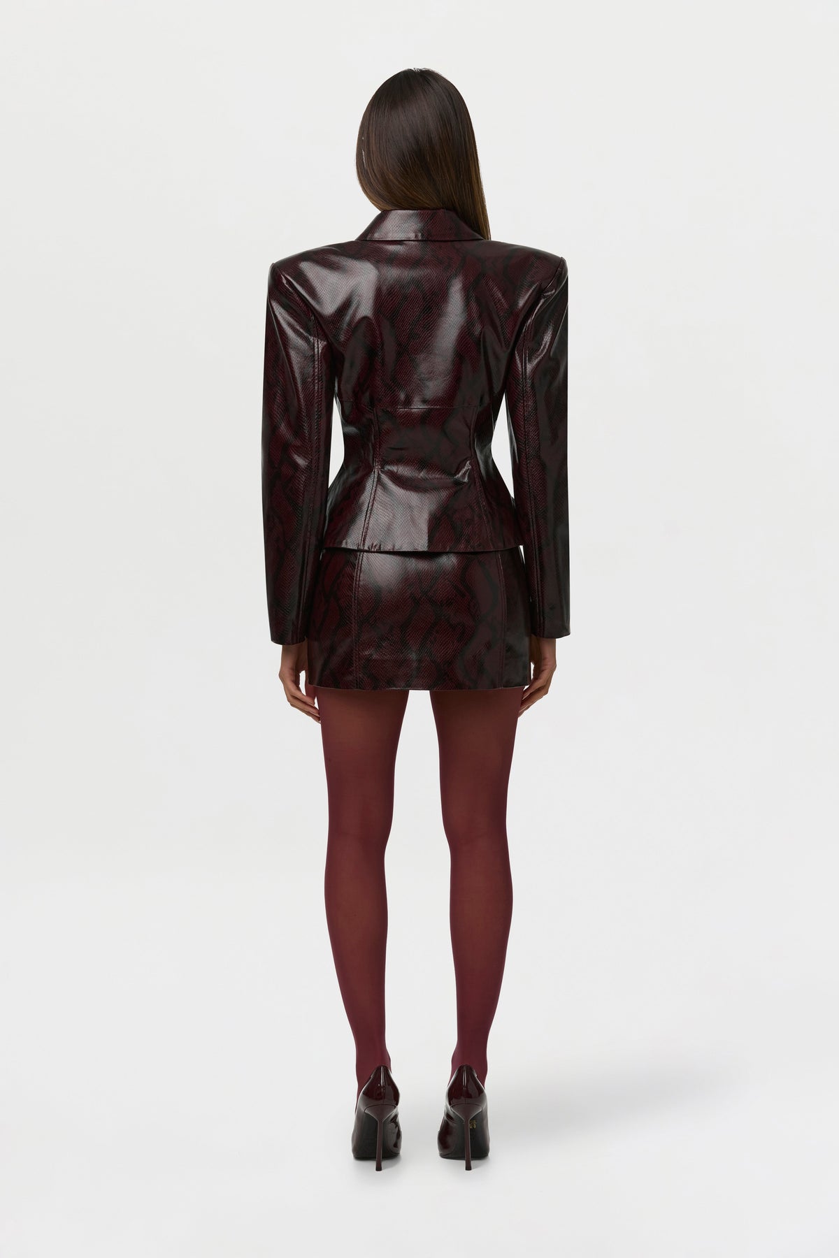 Vegan Leather Snakeskin Corset Blazer
