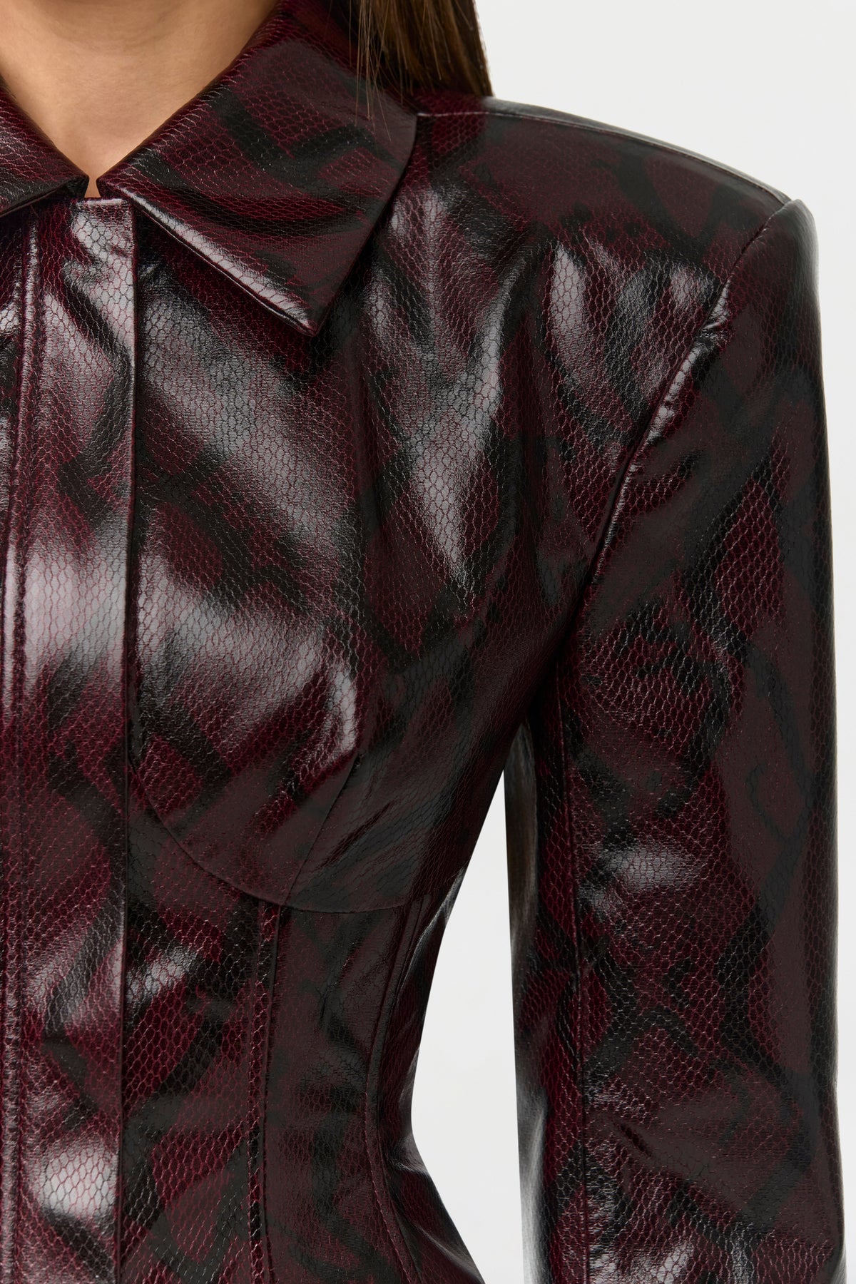 Vegan Leather Snakeskin Corset Blazer